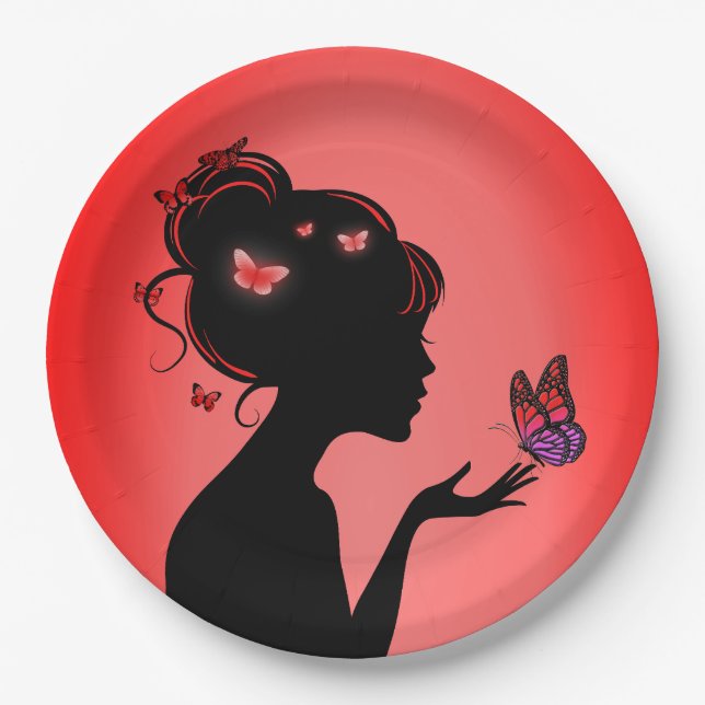 Cardboard plates The woman butterflies (Front)