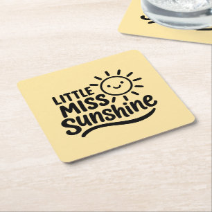 Cardboard Postcards - Little Miss Sunshine Square Paper Coaster