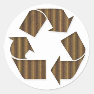 Cardboard Recycle Symbol Sticker