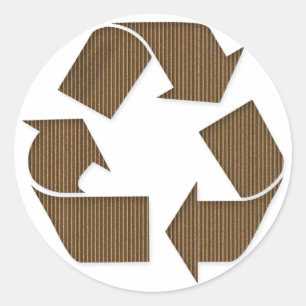 Cardboard Recycle Symbol Sticker