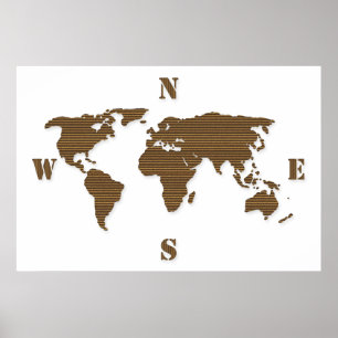 Cardboard World Map Poster