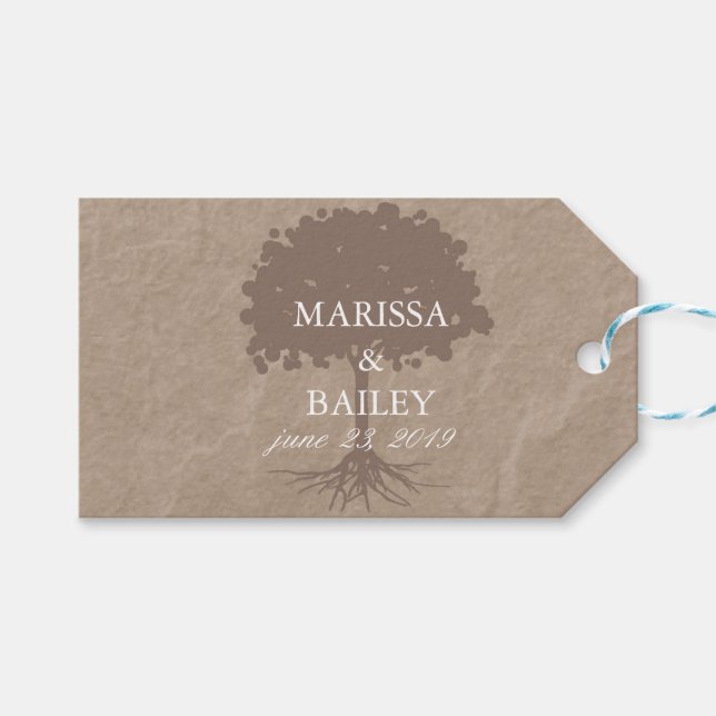 Cardboardand Tree Wedding Thank You Tag (Front (Horizontal))