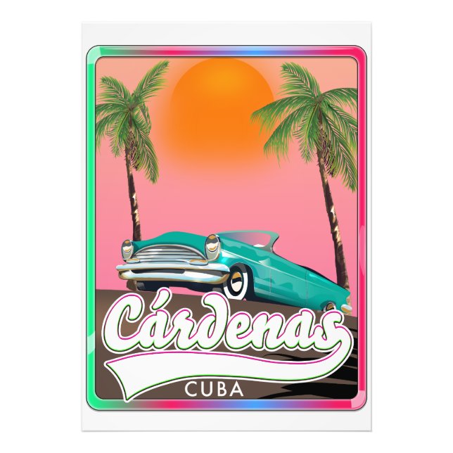Cárdenas Cuba vintage travel poster (Front)