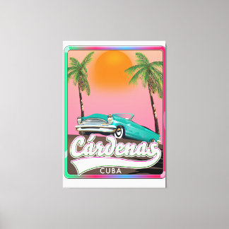 Cárdenas Cuba vintage travel poster Canvas Print
