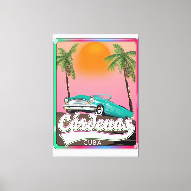 Cárdenas Cuba vintage travel poster Canvas Print (Front)