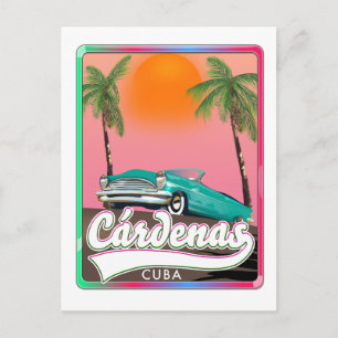 Cárdenas Cuba vintage travel poster Postcard