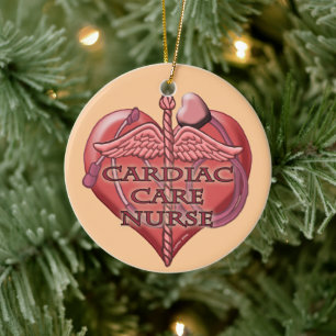 Cardiac Care Nurse Caduceus  ornament