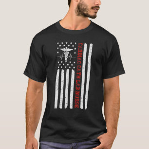 Cardiac Cath Lab Nurse American Flag Registered Nu T-Shirt