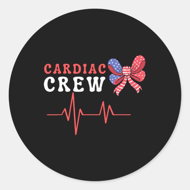 Cardiac Crew  Classic Round Sticker (Front)
