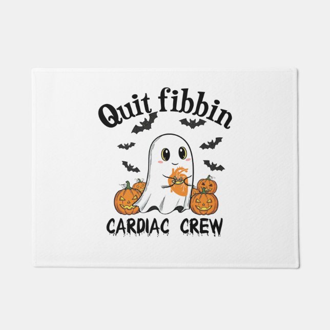 Cardiac Crew Funny Boo-Ghost Pumpkin Doormat (Front)