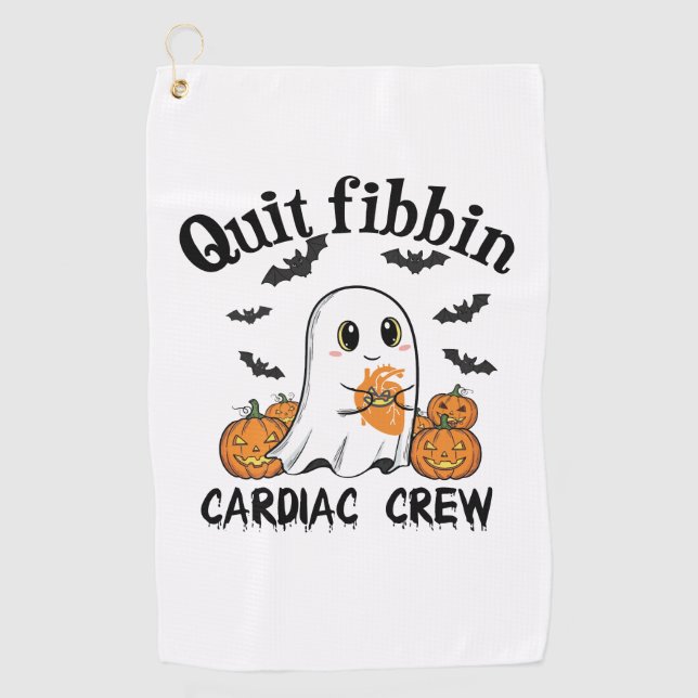Cardiac Crew Funny Boo-Ghost Pumpkin Golf Towel (Front)