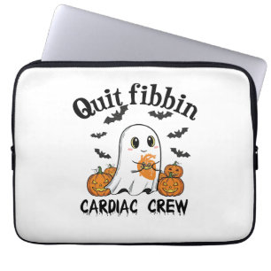 Cardiac Crew Funny Boo-Ghost Pumpkin Laptop Sleeve