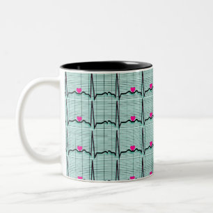 Cardiac EKG Strips Two-Tone Coffee Mug