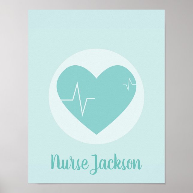Cardiac Medical Heart Graphic Art Poster (Front)