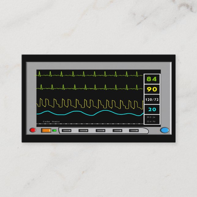 Cardiac Monitor Business Cards (Front)