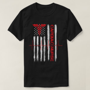 Cardiac Nurse American Flag Patriotic Registered N T-Shirt
