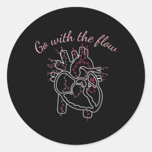 Cardiac Nurse Anatomy Cardiology Human Heart Flow  Classic Round Sticker