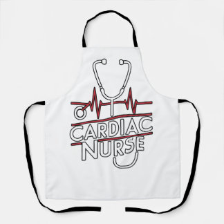 Cardiac Nurse Apron – ECG Heartbeat and Stethoscop