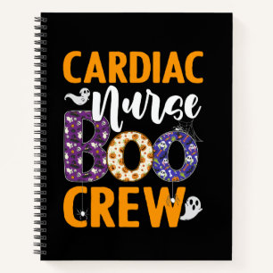 Cardiac Nurse Boo Crew Scary Nurse Halloween Ghost Notebook