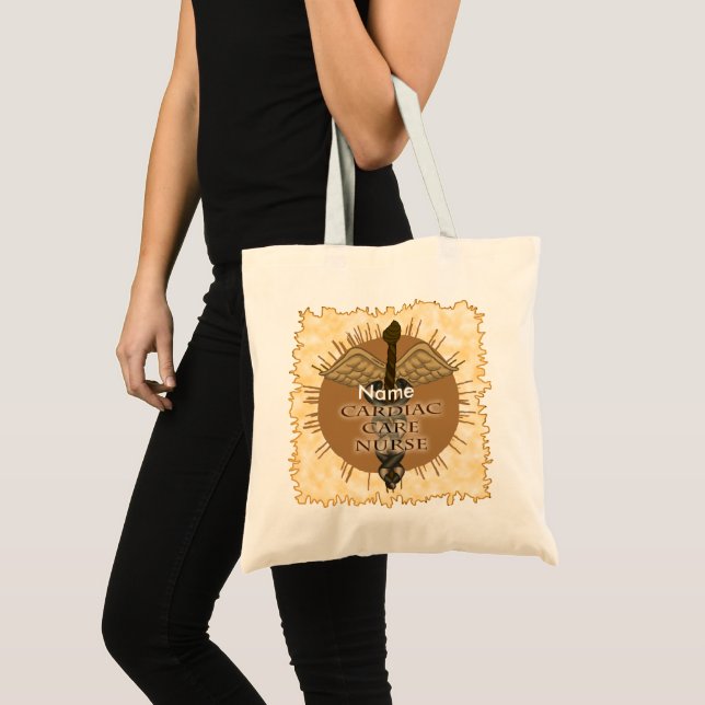 Cardiac Nurse Caduceus Tote Bag (Front (Product))
