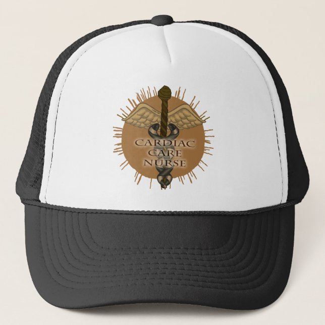 Cardiac Nurse Caduceus Trucker Hat (Front)