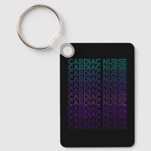 Cardiac Nurse Cardiology Retro CNS Key Ring
