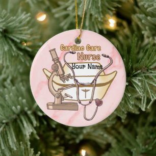 Cardiac Nurse Collage Ceramic Tree Decoration