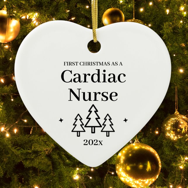 Cardiac Nurse First Christmas Ceramic Tree Decoration (Cardiac Nurse First Christmas Ceramic Ornament
)