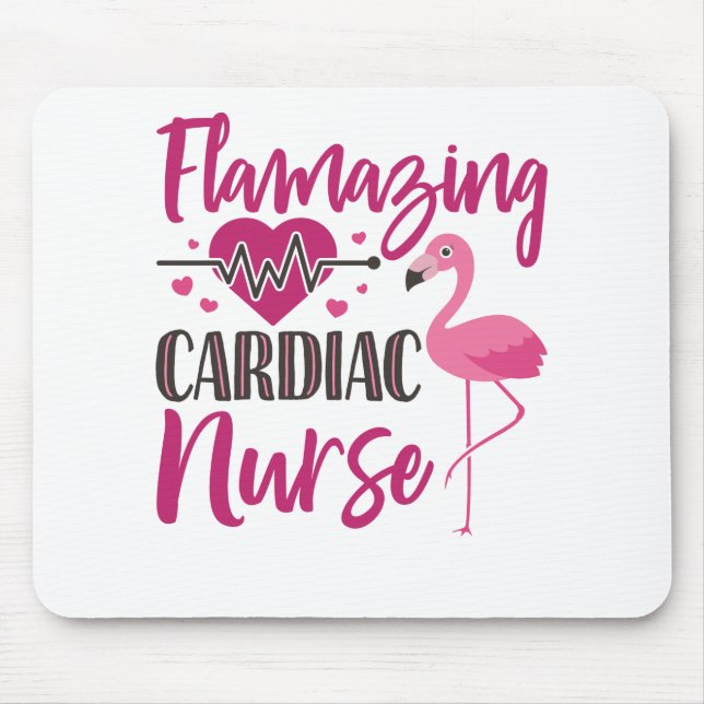 Cardiac Nurse Flamingo Nurses Week Appreciation Mouse Mat (Front)