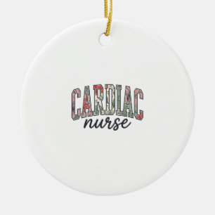 Cardiac Nurse Floral Varsity Lettering Design_1 Ceramic Tree Decoration