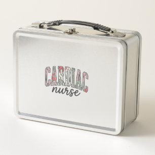 Cardiac Nurse Floral Varsity Lettering Design_1 Metal Lunch Box