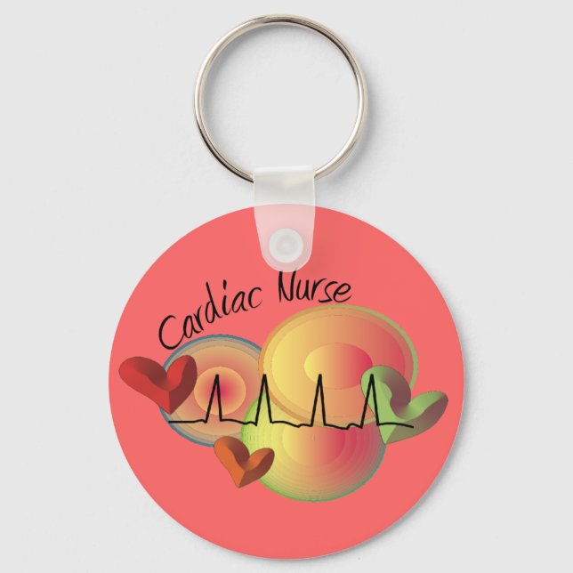 Cardiac Nurse Gifts Key Ring (Front)