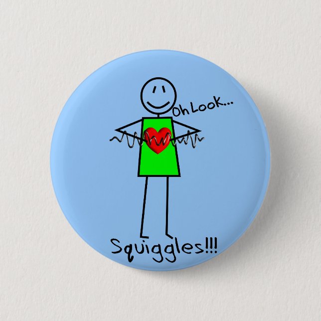 Cardiac Nurse Gifts Stick Person Design V-Fib 6 Cm Round Badge (Front)