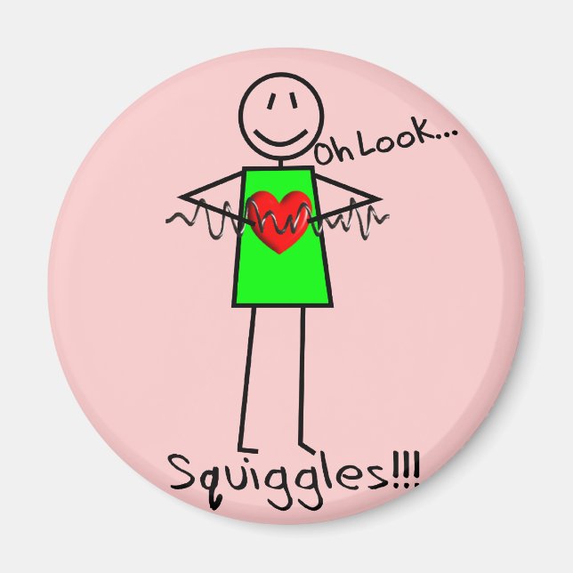 Cardiac Nurse Gifts Stick Person Design V-Fib Magnet (Front)