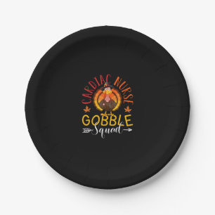 Cardiac Nurse Gobble Squad Nurse Thanksgiving Turk Paper Plate