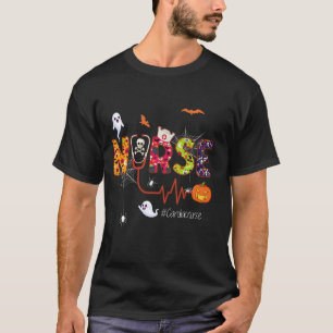 Cardiac Nurse Halloween Ghost Spider Nursing T-Shirt