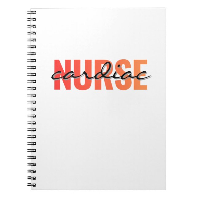 Cardiac Nurse Modern Typography Notebook (Front)