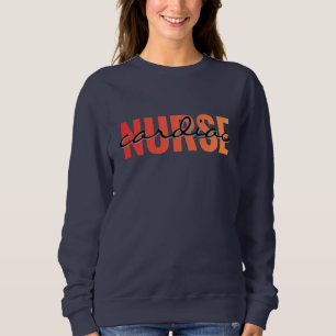 Cardiac Nurse Modern Typography Sweatshirt