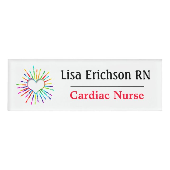 Cardiac Nurse Name Tag Personalised (Front)