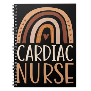 Cardiac Nurse Nursing School Trendy Bohemian Rainb Notebook