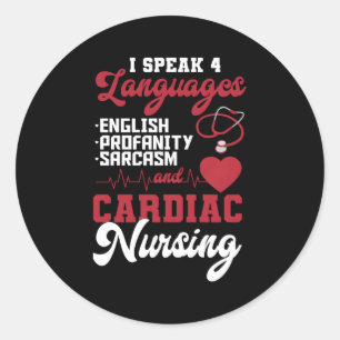 Cardiac Nurse Rn Cardiovascular Cardiology Practit Classic Round Sticker