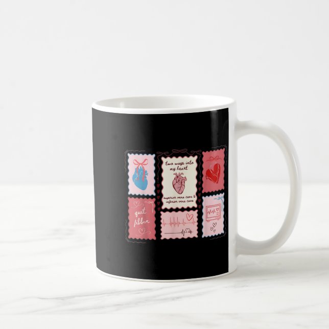 Cardiac Nurse Scalloped Stamp Heart Anatomy Coquet Coffee Mug (Right)