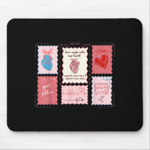 Cardiac Nurse Scalloped Stamp Heart Anatomy Coquet Mouse Mat
