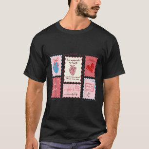 Cardiac Nurse Scalloped Stamp Heart Anatomy Coquet T-Shirt