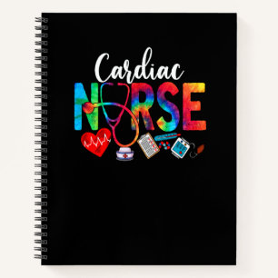 Cardiac Nurse Tie Dye Love Heart Stethoscope RN Nu Notebook