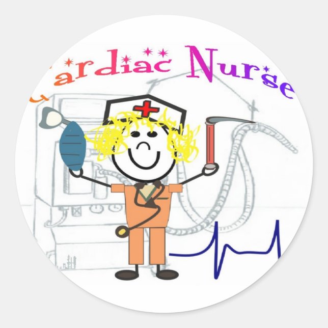 Cardiac Nurse  Unique and Adorable Gifts Classic Round Sticker (Front)