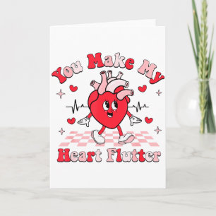 Cardiac Nurse Valentine You Make My Heart Flutter  Card