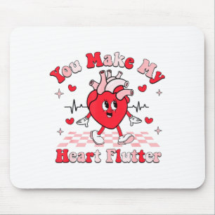 Cardiac Nurse Valentine You Make My Heart Flutter Mouse Mat