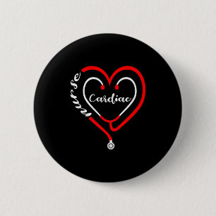 Cardiac Nurse Valentines Day Stethoscope Heart Rn 6 Cm Round Badge