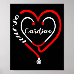 Cardiac Nurse Valentines Day Stethoscope Heart Rn Poster